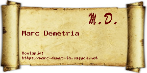 Marc Demetria névjegykártya
